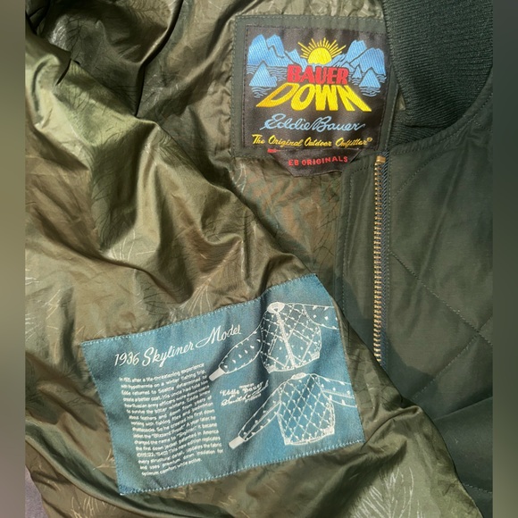 Green Bomber Jacket Eddie Bauer Original - Picture 2 of 2